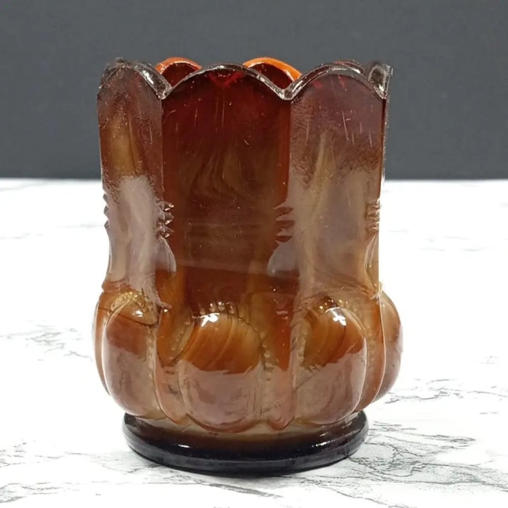 Degenhart Glass Beaded Oval Trinket Toothpick Paperweight Vintage